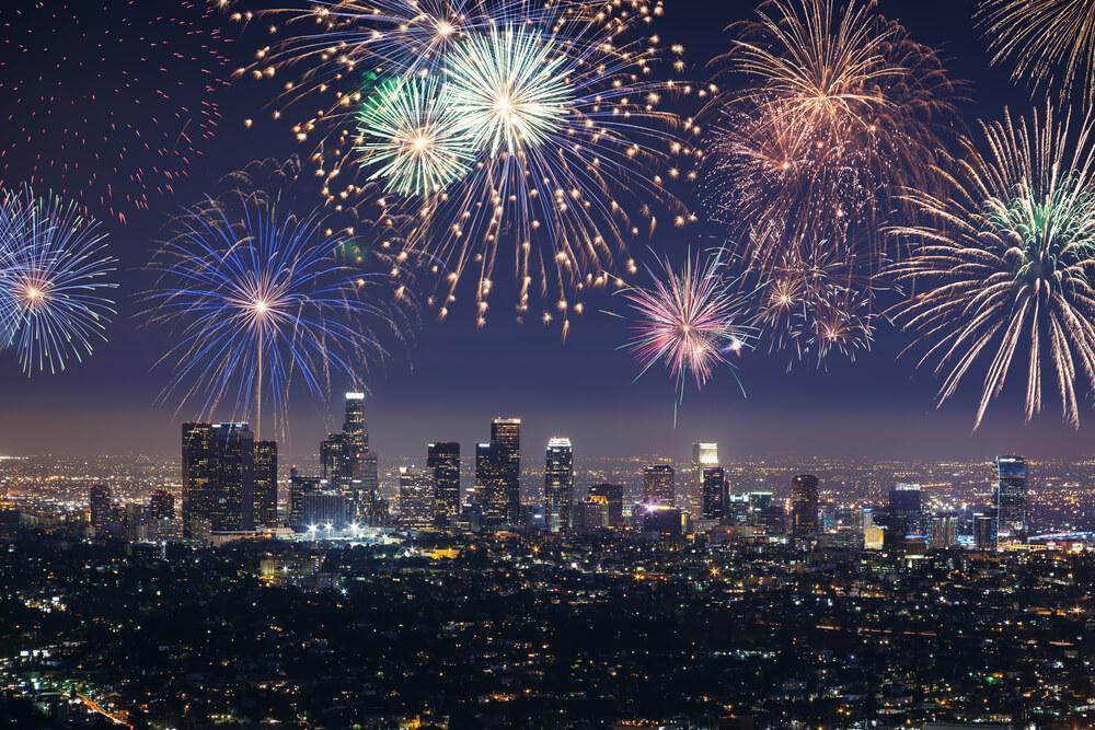 New Year fireworks in Los Angeles 