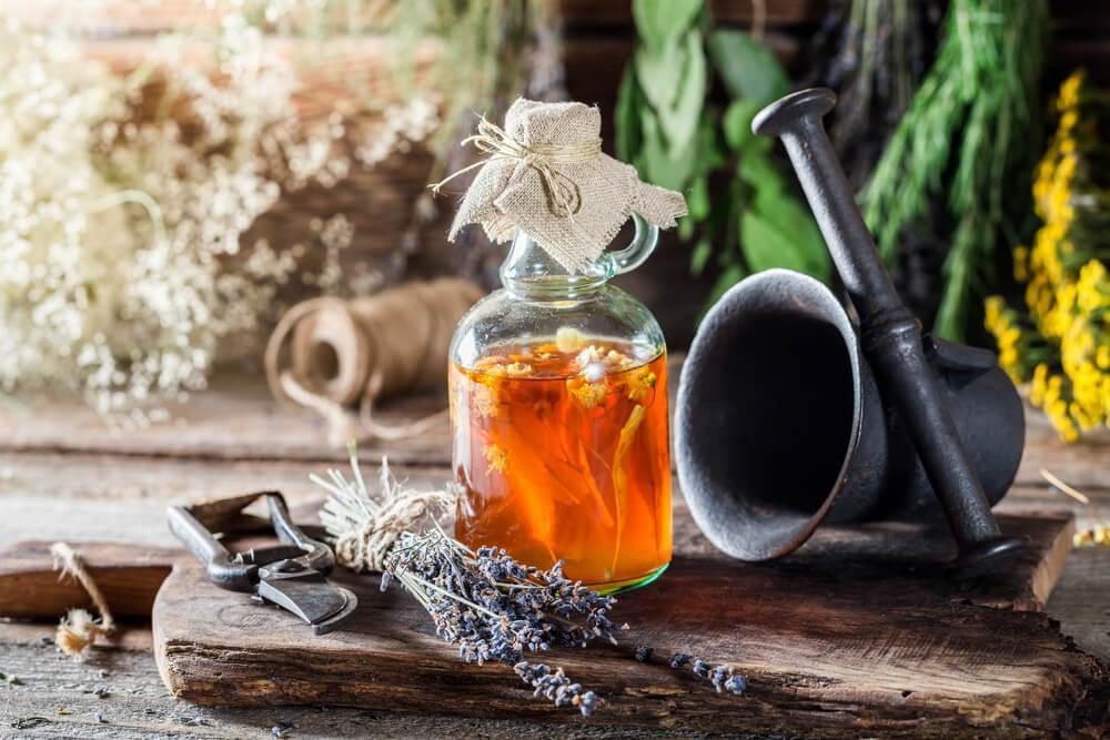 Jar of infused honey