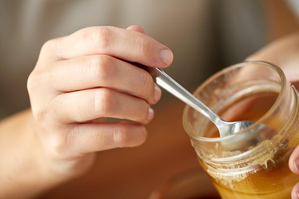 Honey jar with spoon