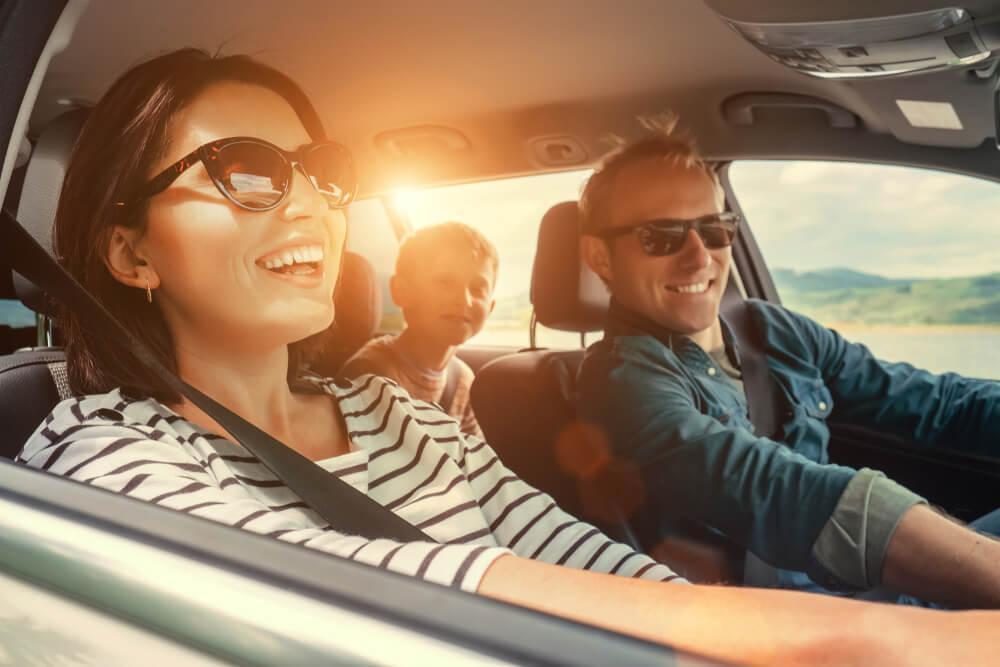 Family in car