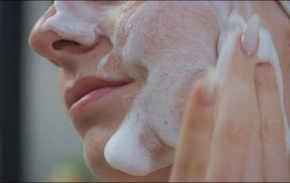 woman face cleanser
