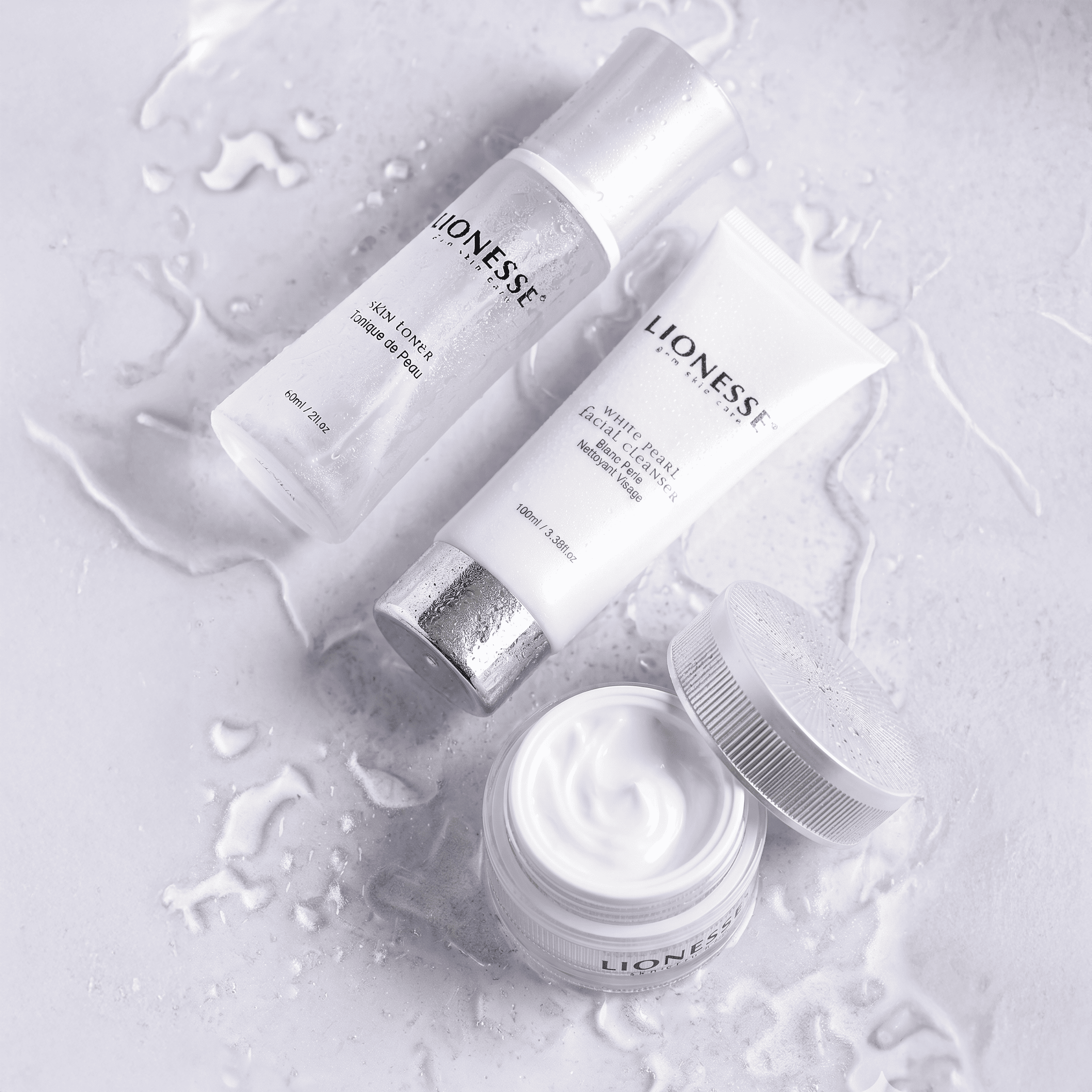 Lionesse White Pearl skincare products