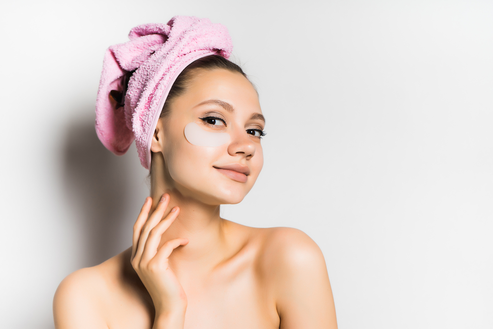 Woman with face cream